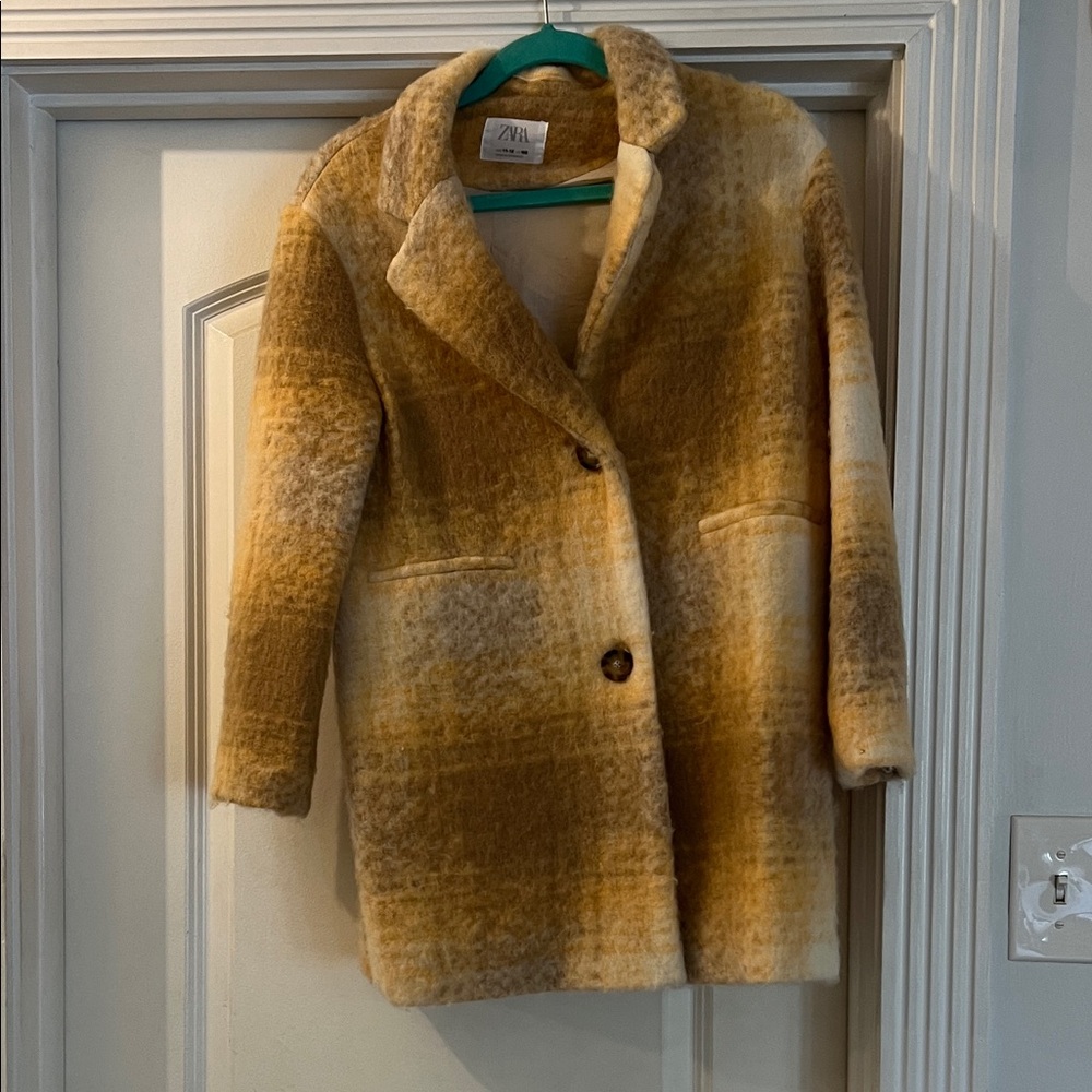 Zara Brown and Cream Teddy Jacket
